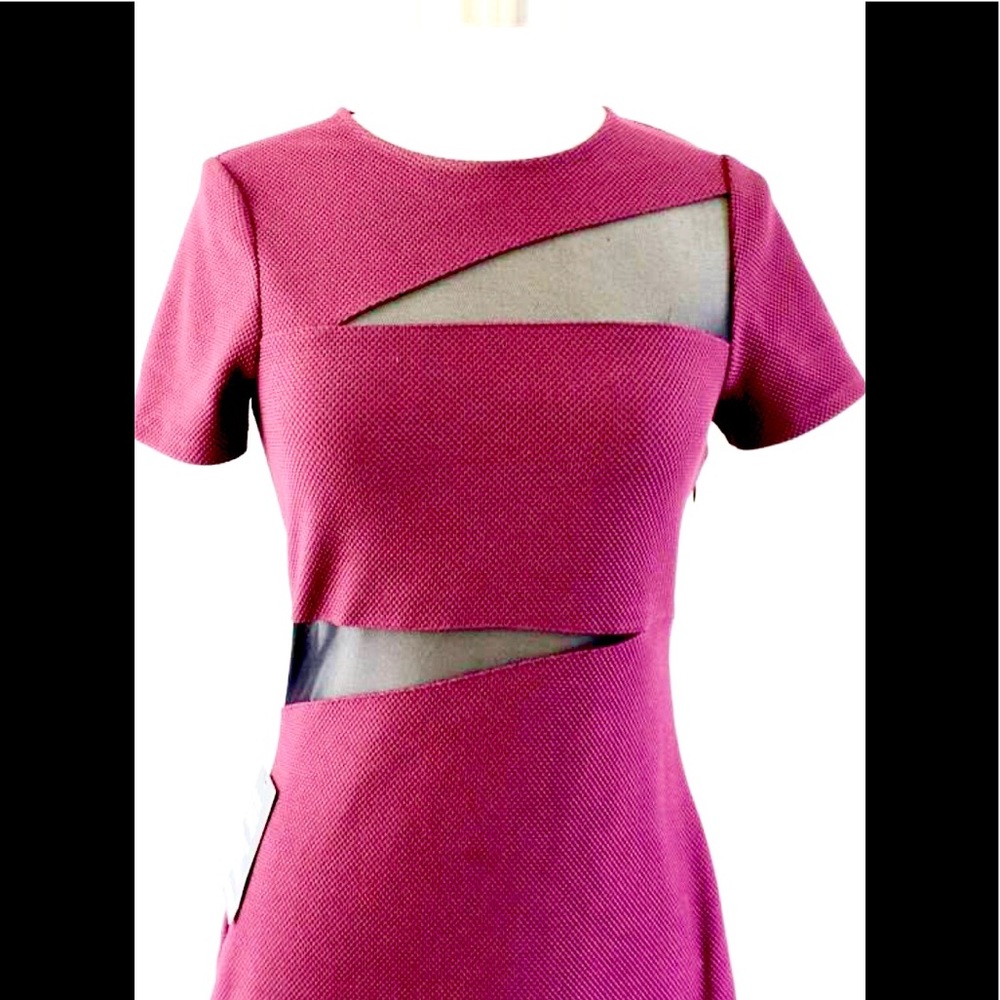Express Maroon Formal Fit Dress Black Cutouts (Size 2)